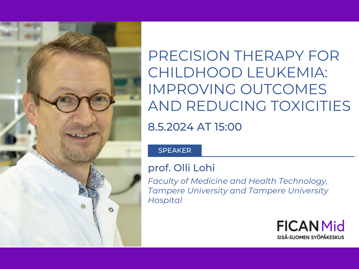 FICAN Science Webinar “Precision Therapy for Childhood Leukemia: Improving Outcomes and Reducing Toxicities” on Wed 8 May